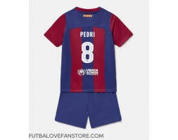 Barcelona Pedri Gonzalez #8 Domáci Detský futbalový dres 2023-24 Krátky Rukáv (+ trenírky)